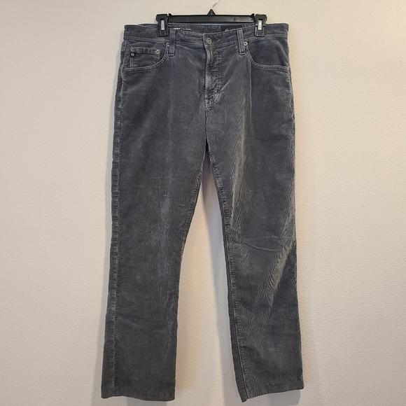 AG Adriano Goldschmied Everett Slim Straight Charcoal Corduroy Pants - Picture 2 of 9